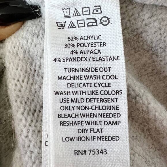 Anthropologie Ruby Moon Gray Alpaca Blend Cowl Neck Sweater Pullover Size Small - Picture 7 of 7